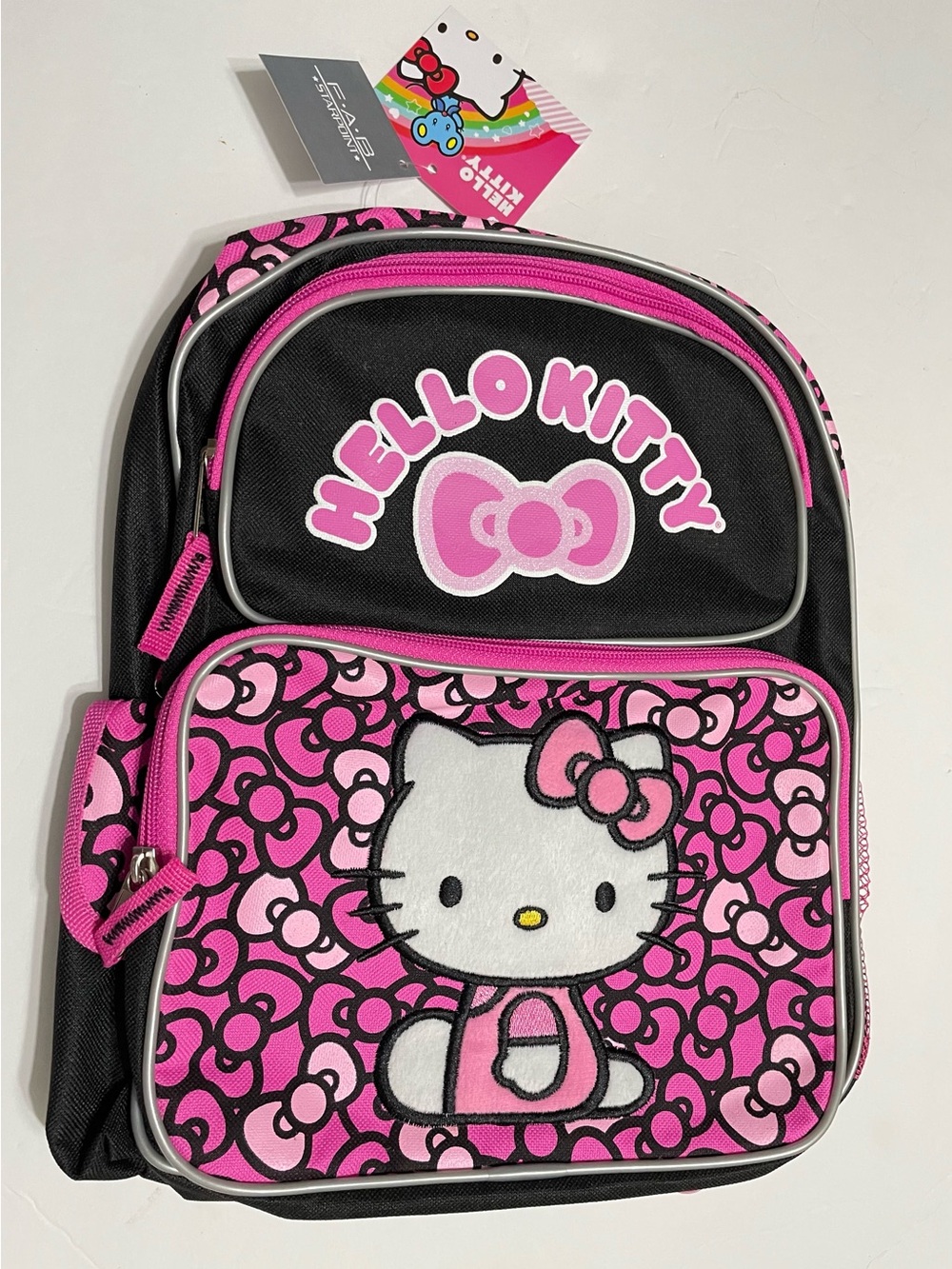 Small Backpack - Hello Kitty Black /pink 12" School Bag NEW with tag!